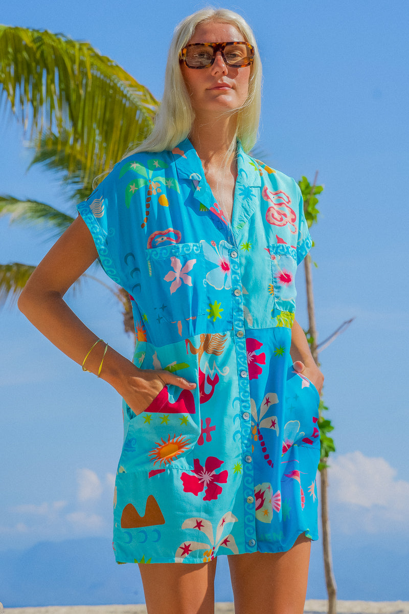 Blue Marlin Shirt Dress - W/S Pack of 5