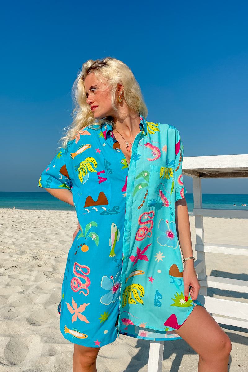 Hibiscus Dreams Shirt Dress