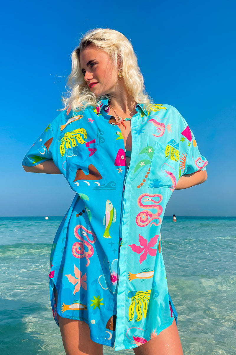 Hibiscus Dreams Shirt Dress