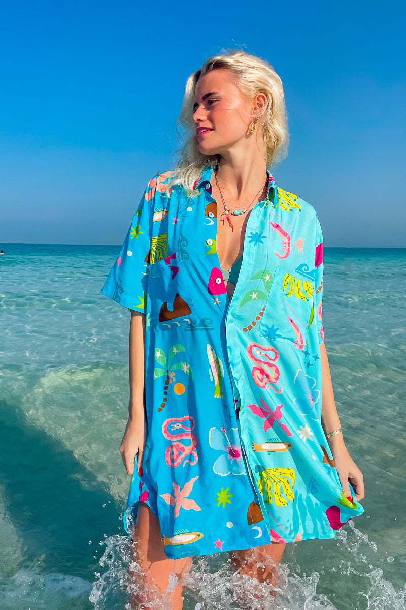 Hibiscus Dreams Shirt Dress