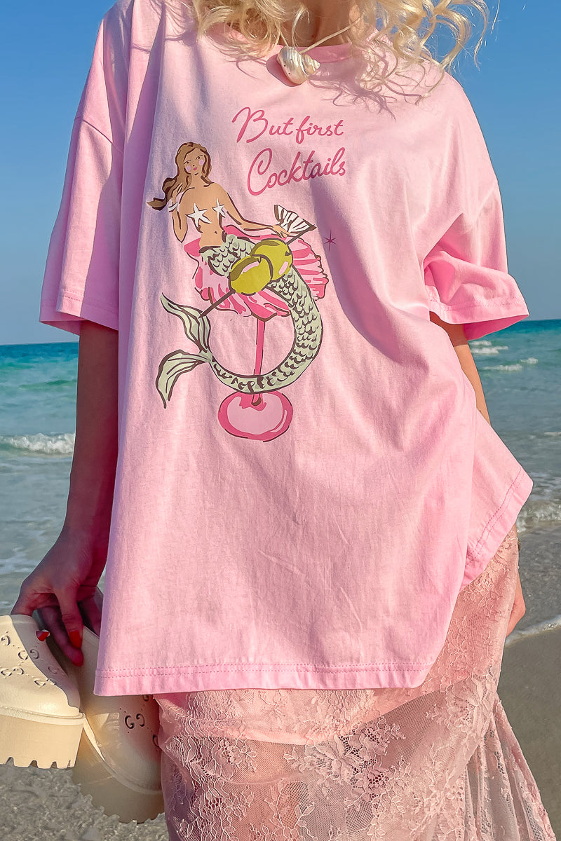 Mermaid Cocktail T-Shirt | Pink W/S Pack of 5