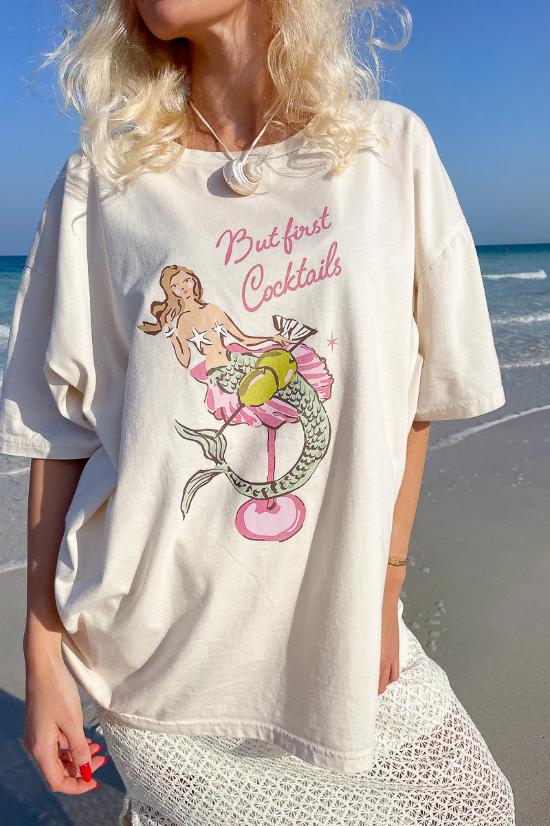 Mermaid Cocktail T-Shirt | White