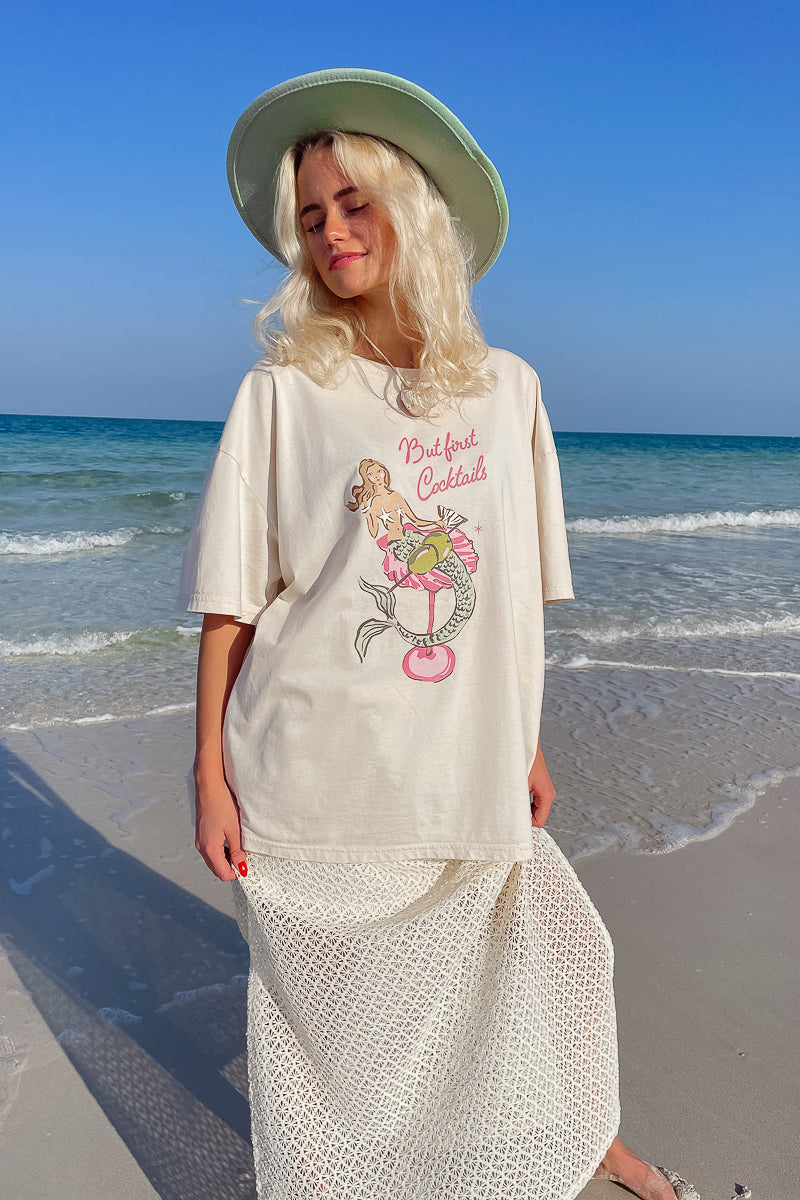 Mermaid Cocktail T-Shirt | White