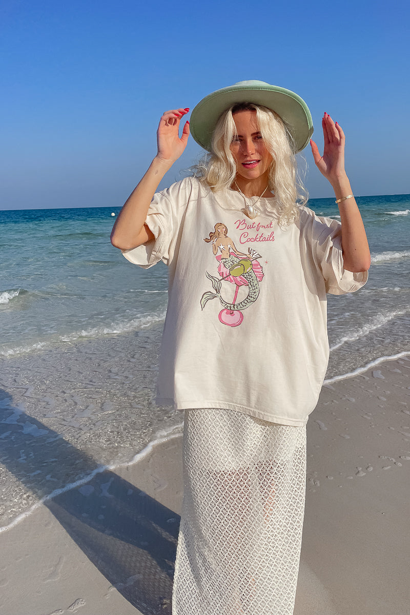 Mermaid Cocktail T-Shirt | White