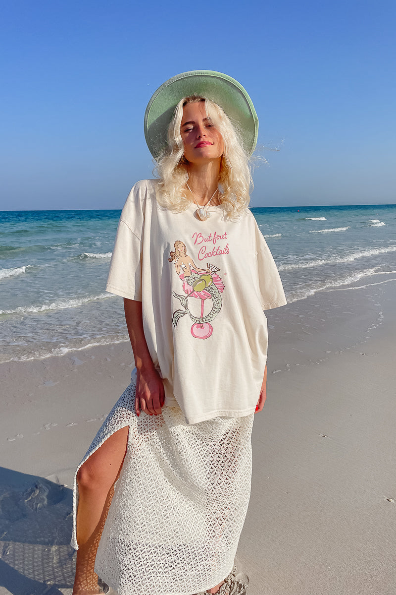 Mermaid Cocktail T-Shirt | White