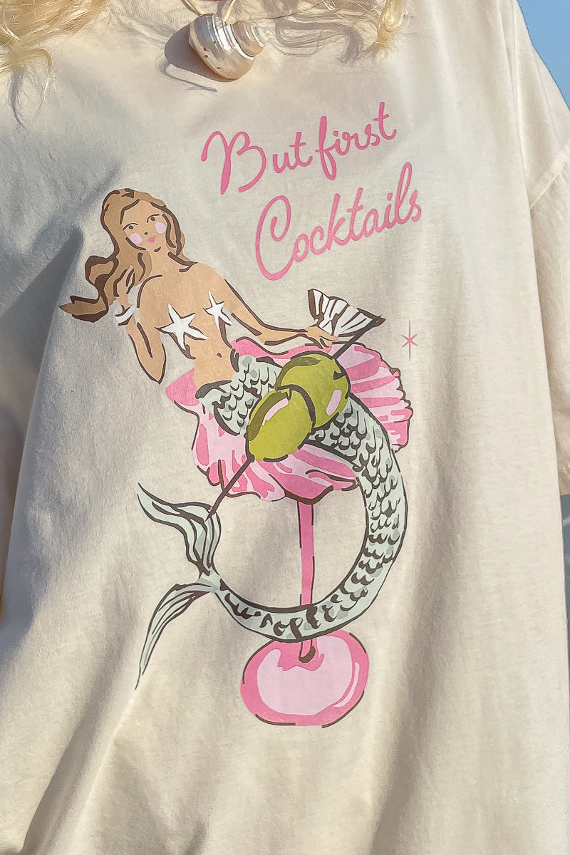 Mermaid Cocktail T-Shirt | White